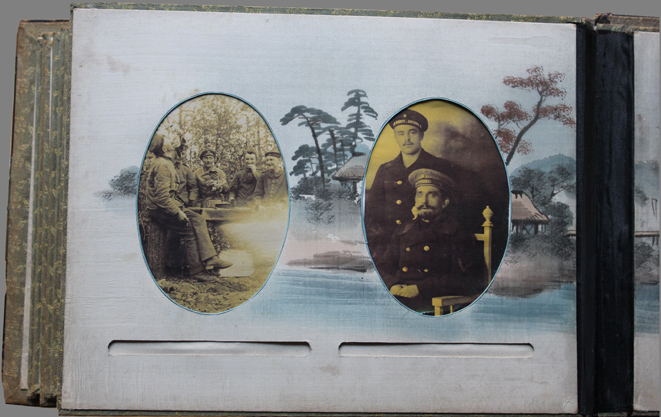 "Tsing Tang", 2008,
  installation with historical sailor's chest and historical Chinese album: Chinese album,
  detail (Kirsten Kötter)
