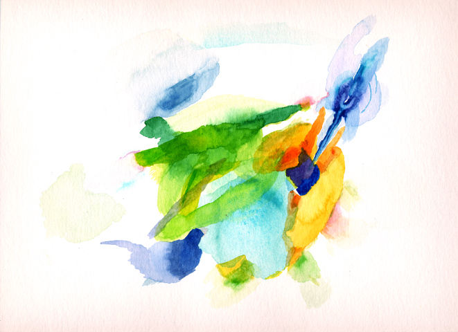 Kirsten K&ouml;tter: Site-specific painting, Malerei vor Ort, Sp&auml;tsommer 2004, Aquarell, 30 &times; 40 cm