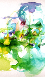 Painting Site-specific: Alt-Niddaarm, Frankfurt am Main, 27.06.04, Aquarell, 30 x 40 cm, Fotografie, Text, Karte - Kirsten K&ouml;tter, Malerei vor Ort