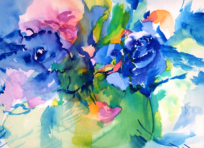 Kirsten K&ouml;tter: Rose (Detail), 21.02.2005, Aquarell, 30 &times; 40 cm
