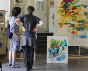 Site-specific Painting, 26.-28.6.2015, 48-Stunden-Neuk&ouml;lln, Albert-Schweitzer-Schule, von Kirsten K&ouml;tter