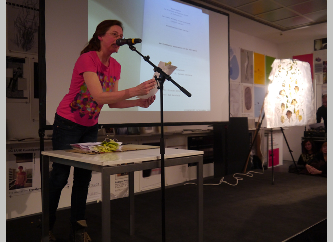 Kirsten K&ouml;tter: The Organic Kunstverein, Art Slam, Frankfurter Kunstverein, 25.01.2013