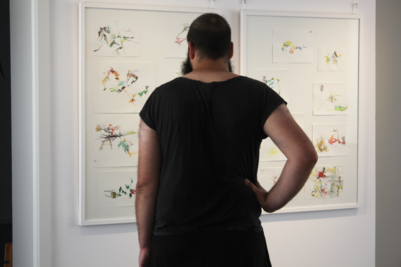 Kirsten Kötter: Natur-Aquarell-Musik-Sound_Protokolle im Haus 104, ehemalige Wetterstation auf dem Tempelhofer Feld, Berlin,
  28.-30.06.2024. Exhibition view