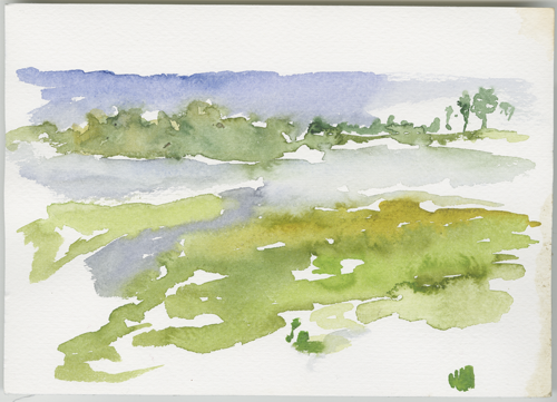 2017-04-13_52-58465_14-77454_warthe-skizze, Wartha Mouth, 
  sketch, 17 × 24 cm (Kirsten Kötter)