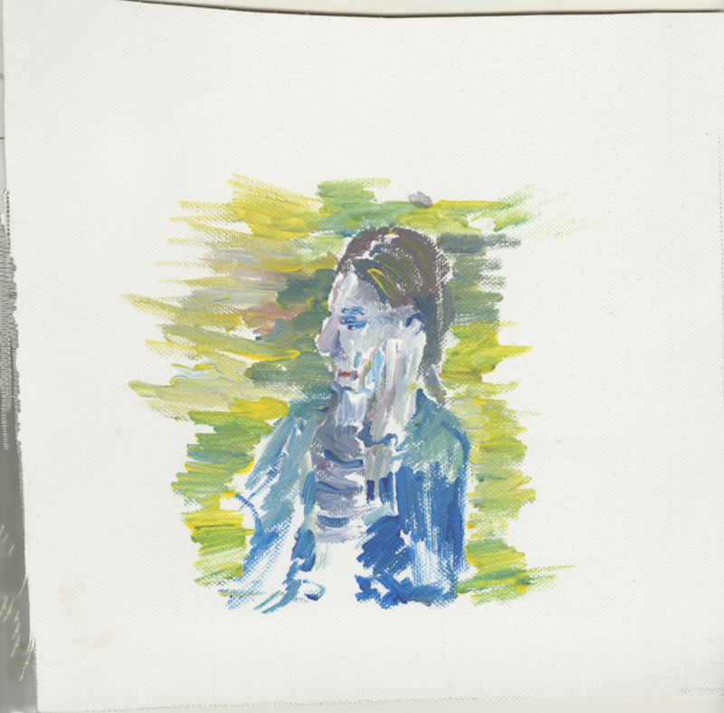 2022-02-21_vhs-2, acrylic on canvas, 23,5 &times; 21 cm (Kirsten Kötter)