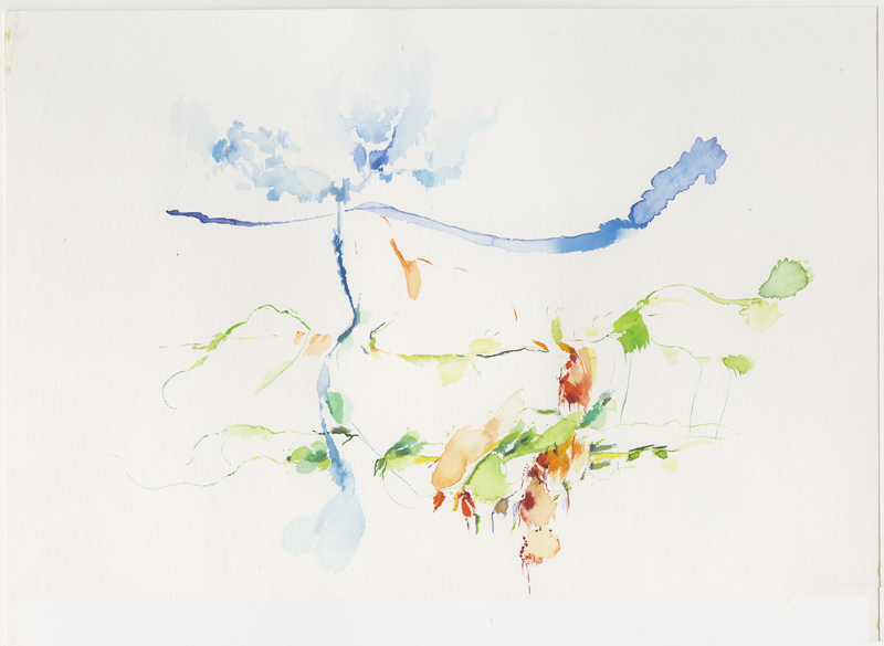 2003-06-19_55_12_nyso_dk_nno1, painting near the open car in the country, Nyso, Denmark, watercolour, 30 × 40 cm (Kirsten Kötter)