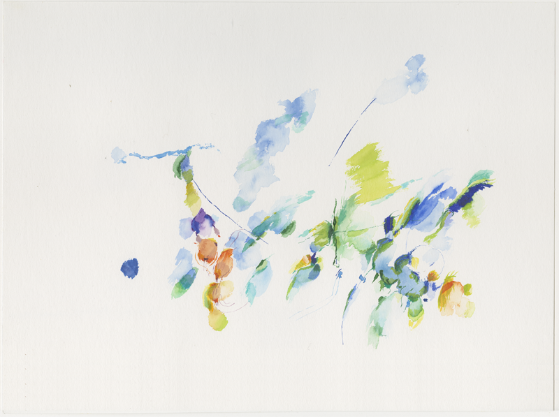 2003-06-20_59_19-60_20_kappelskaer-alandinseln-fin_nno-02, on the boat from Denmark to Finland, only looking at my picture, thinking at the flowers in Denmark? watercolour, 30 × 40 cm (Kirsten Kötter)