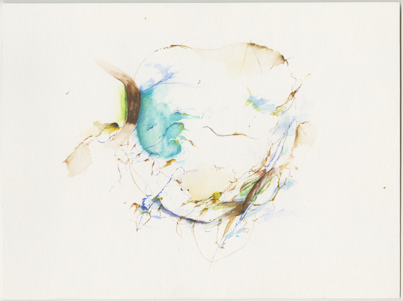 2003-06-25_69-27_utsjoki-wasserfall_nno9, watercolour, 30 &times; 40 cm (Kirsten Kötter)