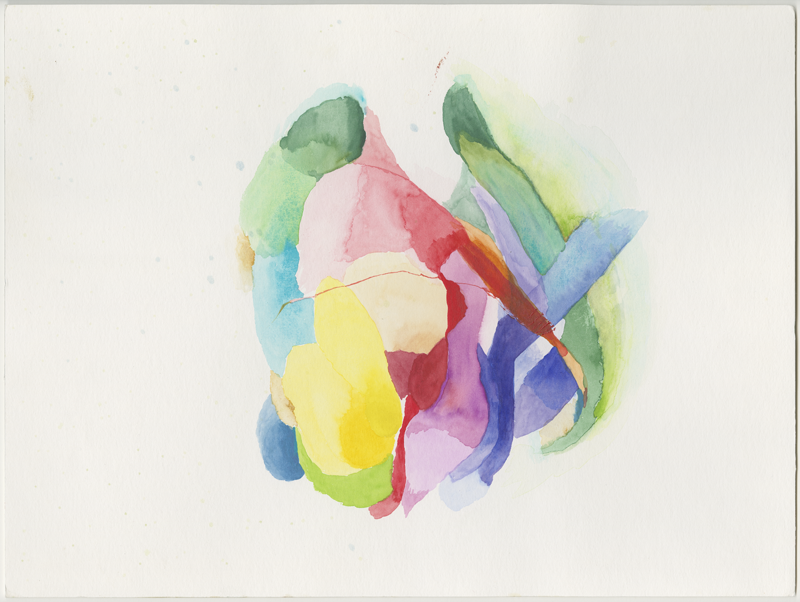 2003-07-18_organisch-konstruktive-form_gelb-rot, watercolour, 30 × 40 cm (Kirsten Kötter)