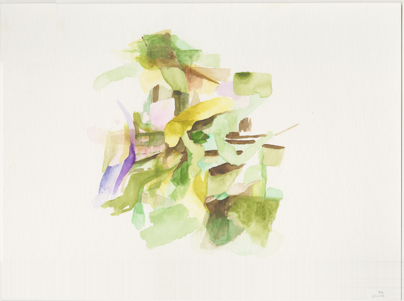 Kirsten Kötter: Site-specific research Griechische Kapelle Grüneburgpark, Frankfurt am Main, 25.06.2004,
  watercolour 30 x 40 cm