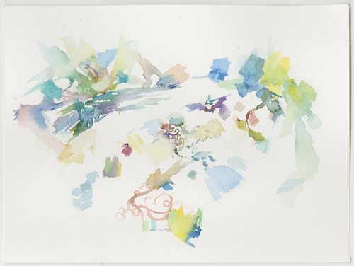 _2018-07-25_feld-eisenstrasse-skizze, watercolour, 24 × 32 cm (Kirsten Kötter)