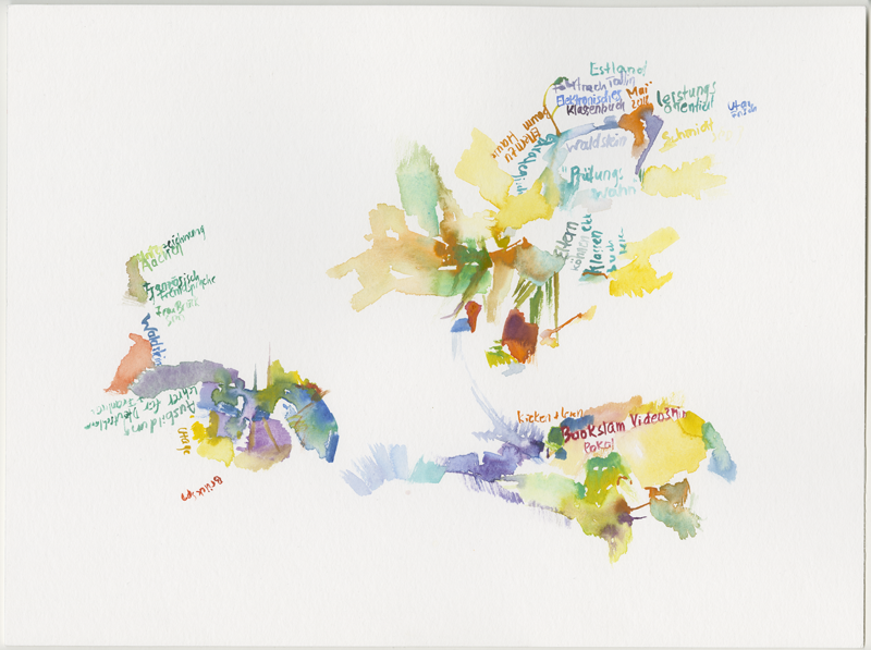 2019-02-19_ausschuss-bildung, committee on education, house of representatives Mainz,
  watercolour, 30 × 40 cm (Kirsten Kötter)