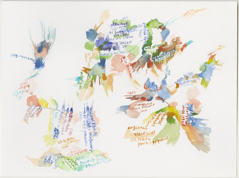 2019-02-21_plenarsitzung_3, plenary session Landtag (German state parliament) Rheinland-Pfalz, Mainz, 
  watercolour, 30 × 40 cm (Kirsten Kötter)