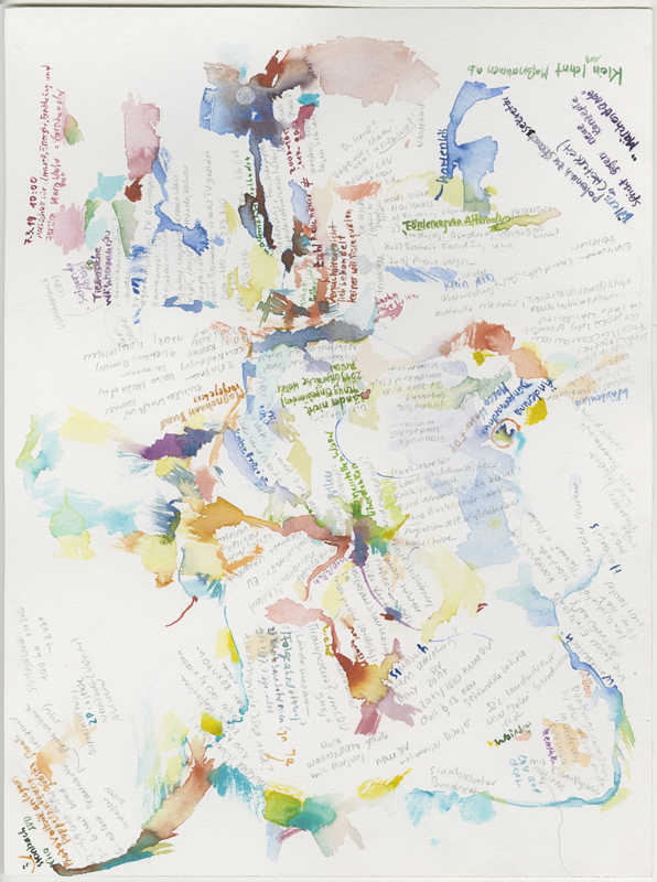 2019-03-07_ausschuss-umwelt (Kirsten Kötter),
  committee on environment, house of representatives Mainz, 
  watercolour, 40 × 30 cm