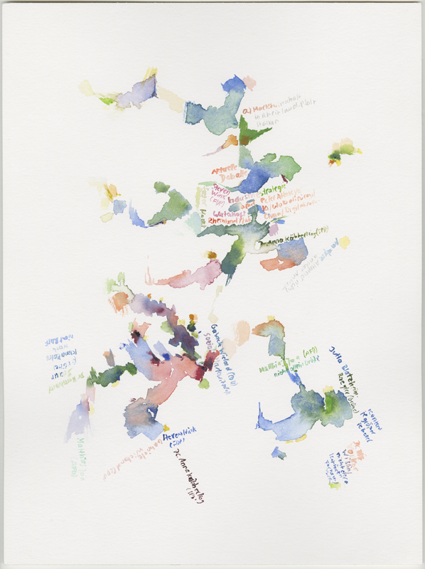 2019-03-29_landtag-plenar_tagesordnung-17_aktuelle-debatte-a, 
  plenary session Landtag (German state parliament) Rheinland-Pfalz, Mainz, 
  watercolour, 30 × 40 cm (Kirsten Kötter)