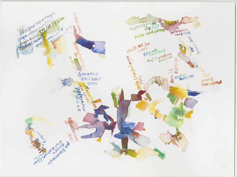 kirsten-koetter_2019-05-16_plenarsitzung-6, 
  plenary session Landtag (German state parliament) Rheinland-Pfalz, Mainz, 
  watercolour, 30 × 40 cm (Kirsten Kötter